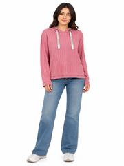 Kadın Kapüşonlu Regular Kalıp Triko Sweatshirt
