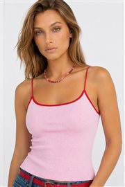Kontrast Şeritli Triko Atlet Body